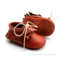 Genuine Leather Baby Moccasin Shoes Two Tassels Shoelace Baby Fashion Shoes